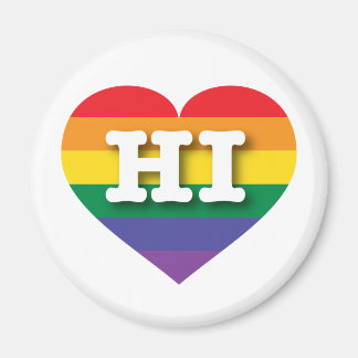 I Love Hawaii Rainbow Heart Magnet