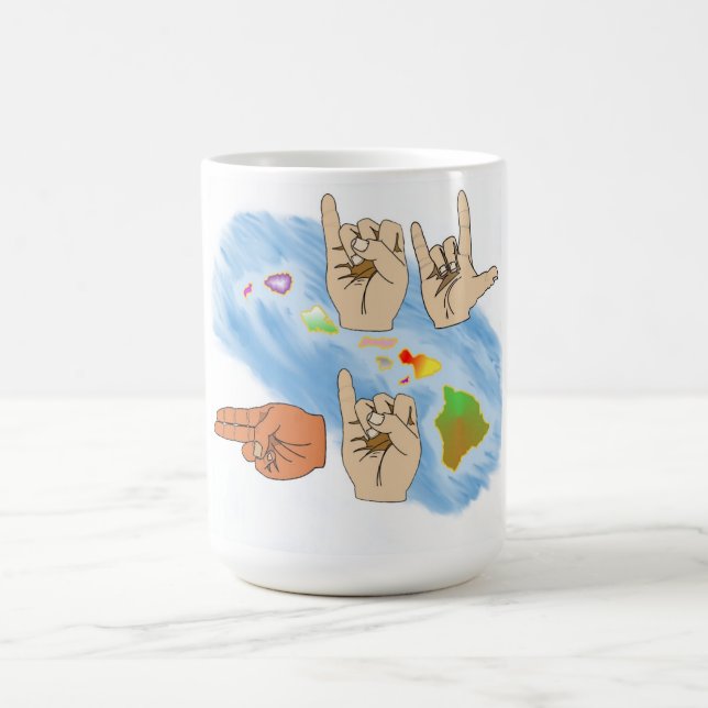 I LOVE HAWAII SIGN LANGUAGE BEVERAGE MUG (Center)