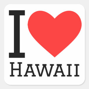 I love Hawaii  Square Sticker