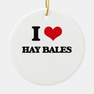 I love Hay Bales Ceramic Tree Decoration
