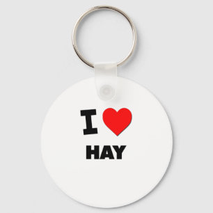 I Love Hay Key Ring