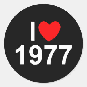 I Love (Heart) 1977 Classic Round Sticker