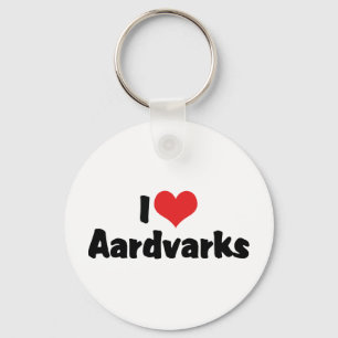 I Love Heart Aardvarks Key Ring