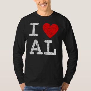 I Love Heart Alabama USA State AL Outline Souvenir T-Shirt