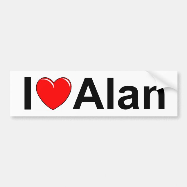 I Love (Heart) Alan Bumper Sticker (Front)
