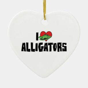 I Love Heart Alligators Ceramic Tree Decoration