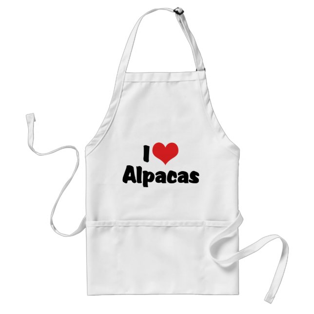 I Love Heart Alpacas Standard Apron (Front)