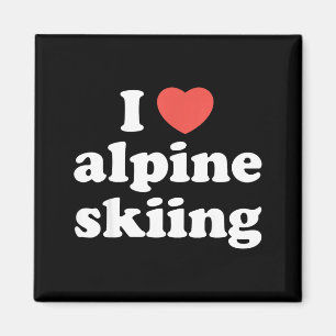 I love heart alpine skiing  magnet