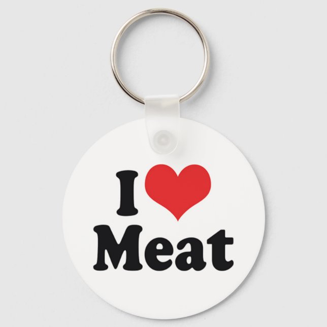 I Love Heart Animals - BBQ Cookout Lovers Key Ring (Front)