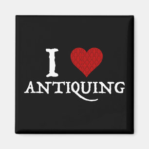 I Love (Heart) Antiquing Magnet