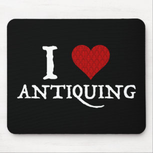 I Love (Heart) Antiquing Mouse Mat