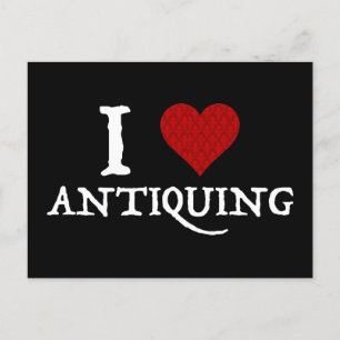 I Love (Heart) Antiquing Postcard