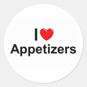 I Love (Heart) Appetizers Classic Round Sticker