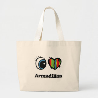 I Love (Heart) Armadillos Large Tote Bag