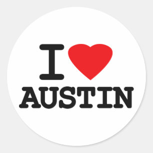 I Love Heart Austin Texas Classic Round Sticker