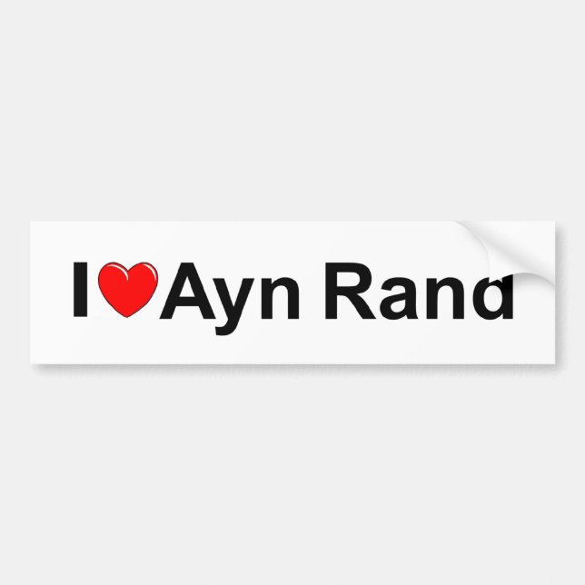 I Love (Heart) Ayn Rand Bumper Sticker (Front)