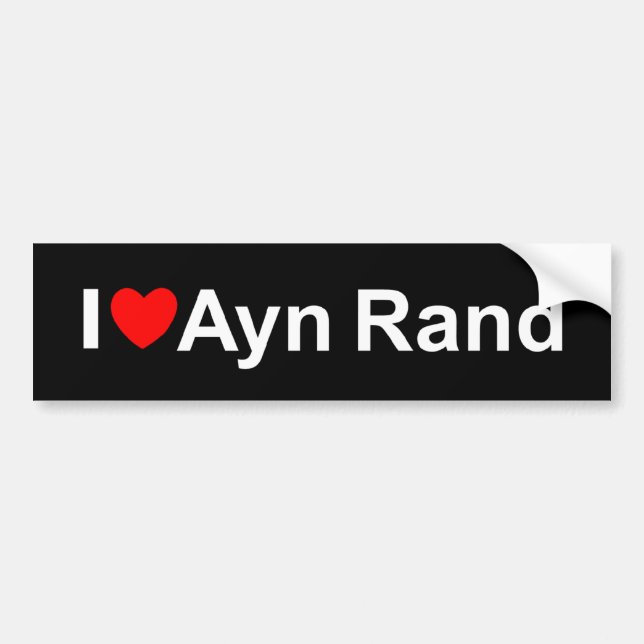 I Love (Heart) Ayn Rand Bumper Sticker (Front)