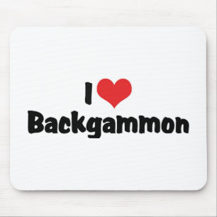 I Love Heart Backgammon Mouse Mat