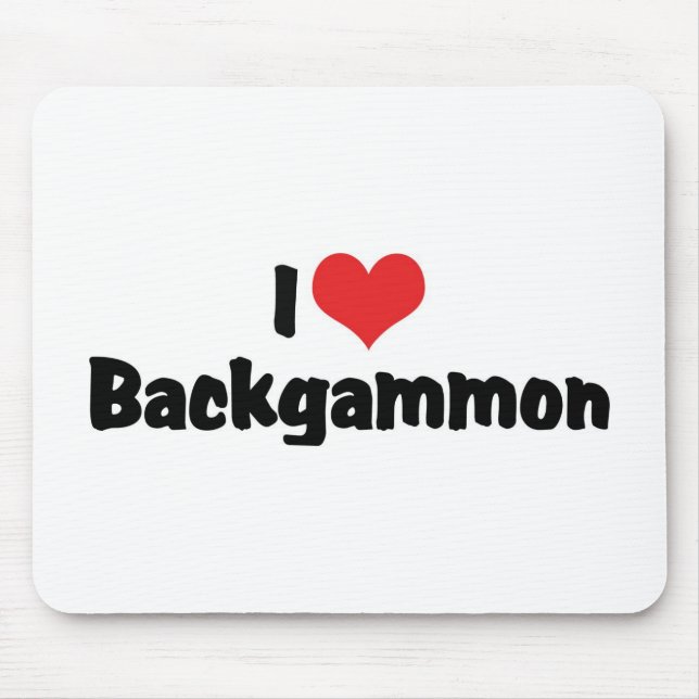 I Love Heart Backgammon Mouse Mat (Front)