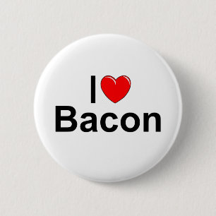 I Love (Heart) Bacon 6 Cm Round Badge