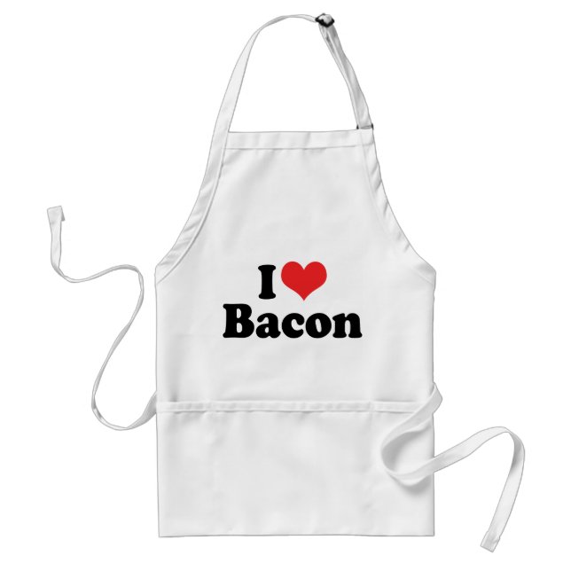 I Love Heart Bacon - Bacon Lover Standard Apron (Front)