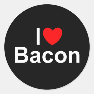 I Love (Heart) Bacon Classic Round Sticker