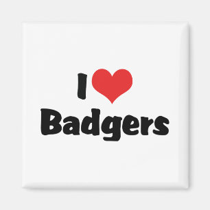 I Love Heart Badgers Magnet