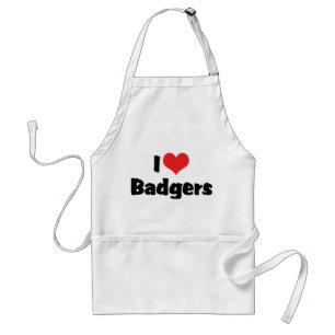 I Love Heart Badgers Standard Apron