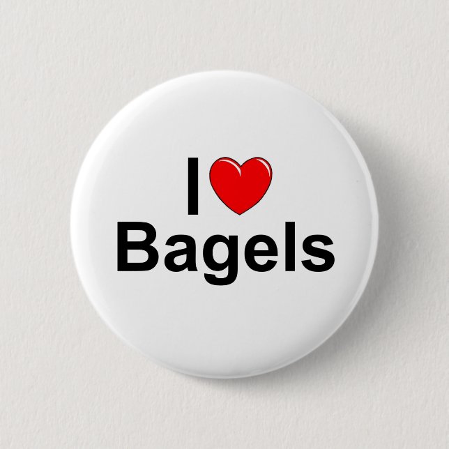 I Love (Heart) Bagels 6 Cm Round Badge (Front)