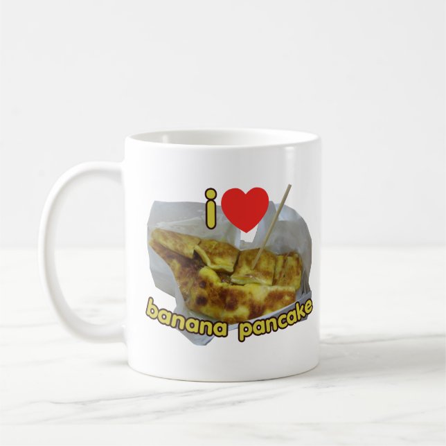 I Love (Heart) Banana Pancake ... Thai Street Food Coffee Mug (Left)