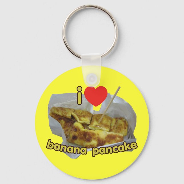 I Love (Heart) Banana Pancake ... Thai Street Food Key Ring (Front)