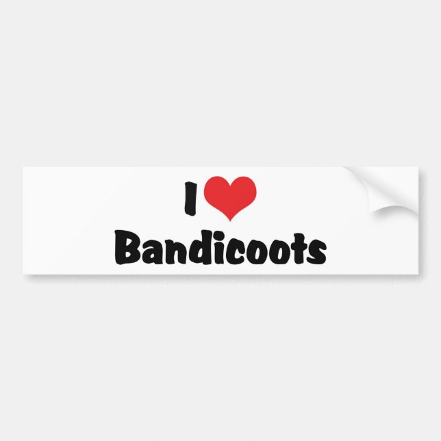 I Love Heart Bandicoots Bumper Sticker (Front)
