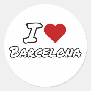 I love heart Barcelona city Classic Round Sticker