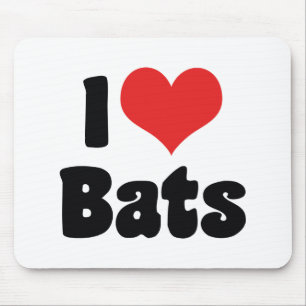 I Love Heart Bats Mouse Mat