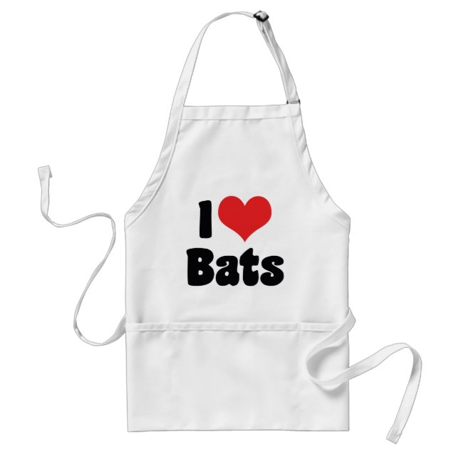I Love Heart Bats Standard Apron (Front)