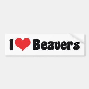 I Love Heart Beavers Bumper Sticker