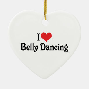 I Love Heart Belly Dancing Ceramic Tree Decoration