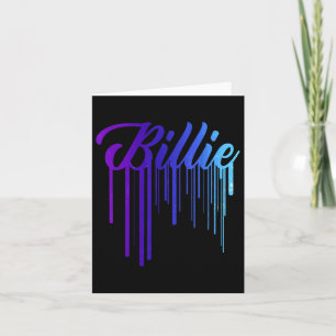 I Love Heart Billie First Name Personalised Groovy Card