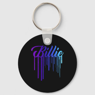 I Love Heart Billie First Name Personalised Groovy Key Ring