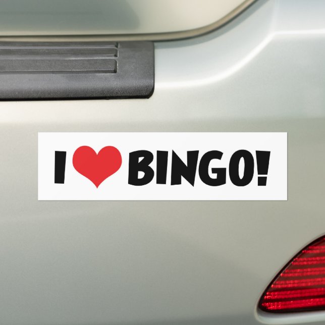 I Love Heart Bingo! - Bingo Lovers Bumper Sticker (On Car)