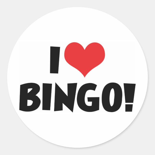 I Love Heart Bingo! - Bingo Lovers Classic Round Sticker (Front)