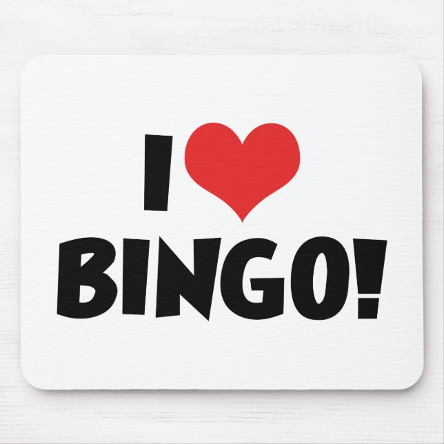 I Love Heart Bingo! - Bingo Lovers Mouse Mat (Front)