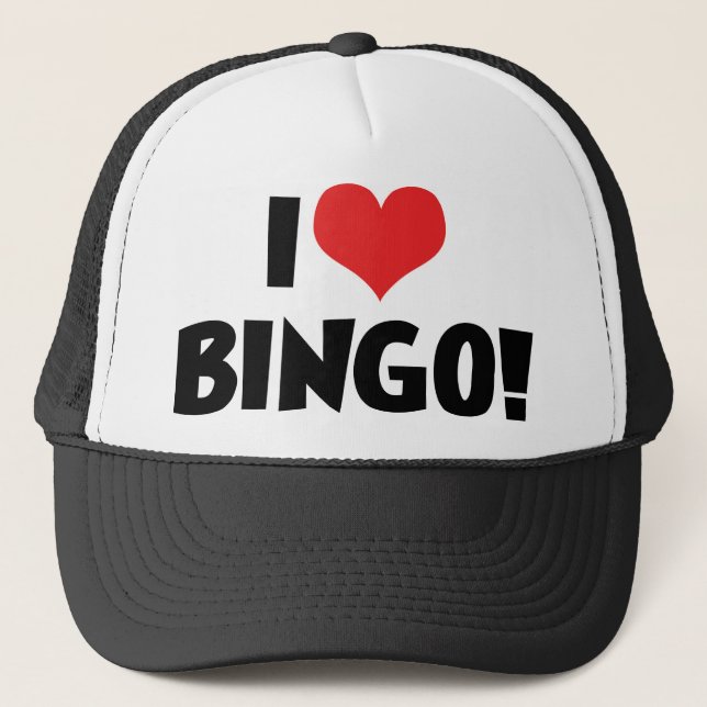 I Love Heart Bingo! - Bingo Lovers Trucker Hat (Front)