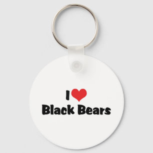 I Love Heart Black Bears Key Ring