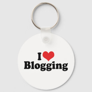 I Love Heart Blogging Key Ring