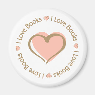 I Love Heart Books Magnet
