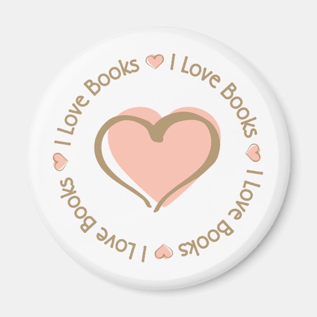 I Love Heart Books Magnet (Front)