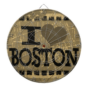 I love (heart) Boston - Vintage Boston Dartboard