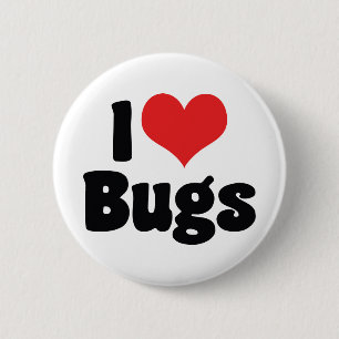 I Love Heart Bugs - Insects Entomologist 6 Cm Round Badge