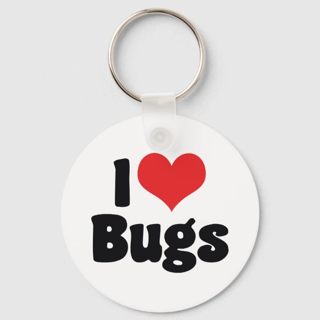 I Love Heart Bugs - Insects Entomologist Key Ring (Front)